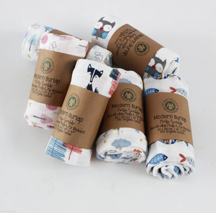 High Sales Summer Newborn 4-Layer Bamboo and Cotton Fiber Muslin