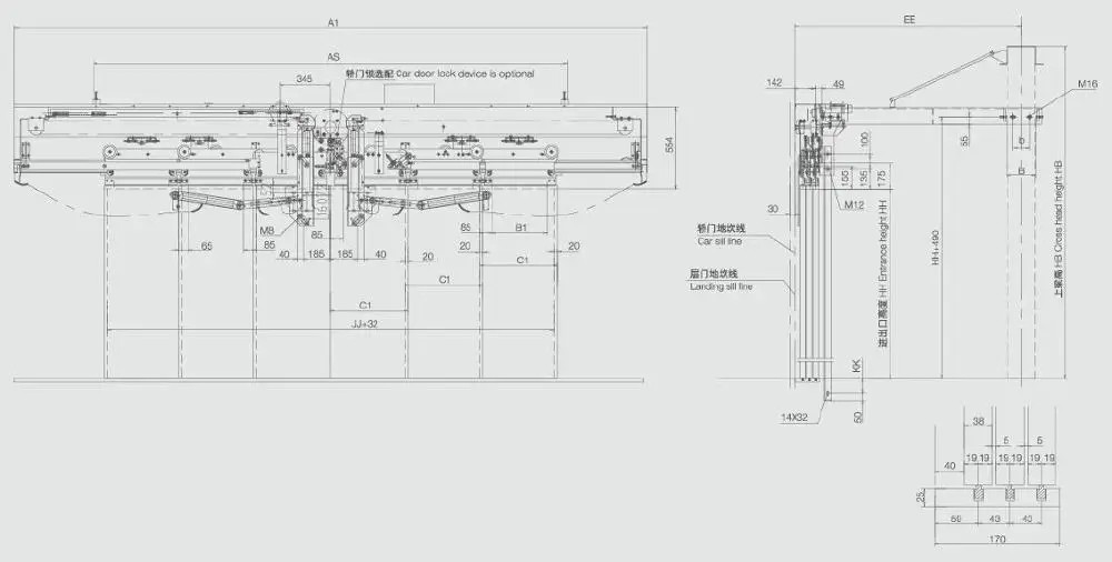 Elevator Door Panel Center Opening VVVF Elevator Door Operator Elevator Parts Door Drive Operator Price