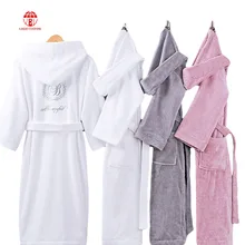 Hotel white hooded bathrobe cotton 100% cotton terry unisex hotel spa bathrobes bath robe custom bathrobes with logo for hotel