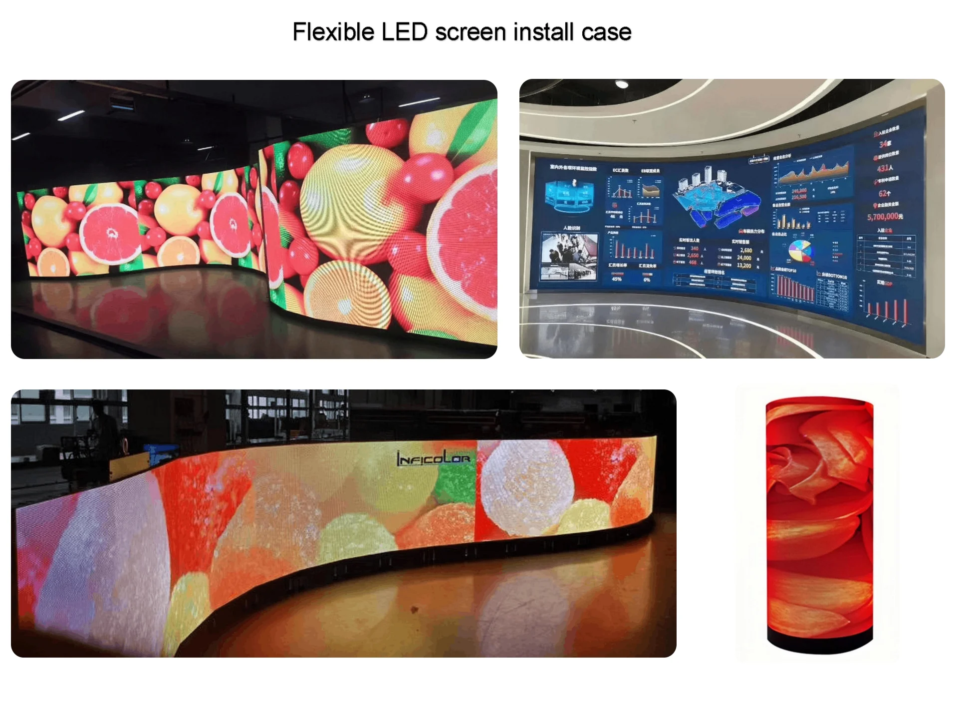 Customizable P1.8 Soft Flexible LED Module 4K SMD Display for Indoor ...