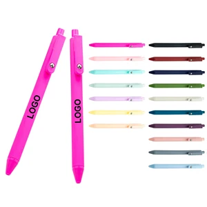 Customized Plastic Multi-Color Novelty Ballpoint Pens Wholesale Soft Rubber ABS School Logo Personalized Retractable Printing