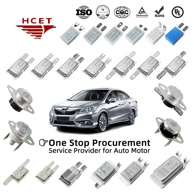 HCET HC01/5AP 6AP Electric Motor Protector Bimetal Thermal Cutoff Switch for Car Regulator Engine Reliability Thermal Metal