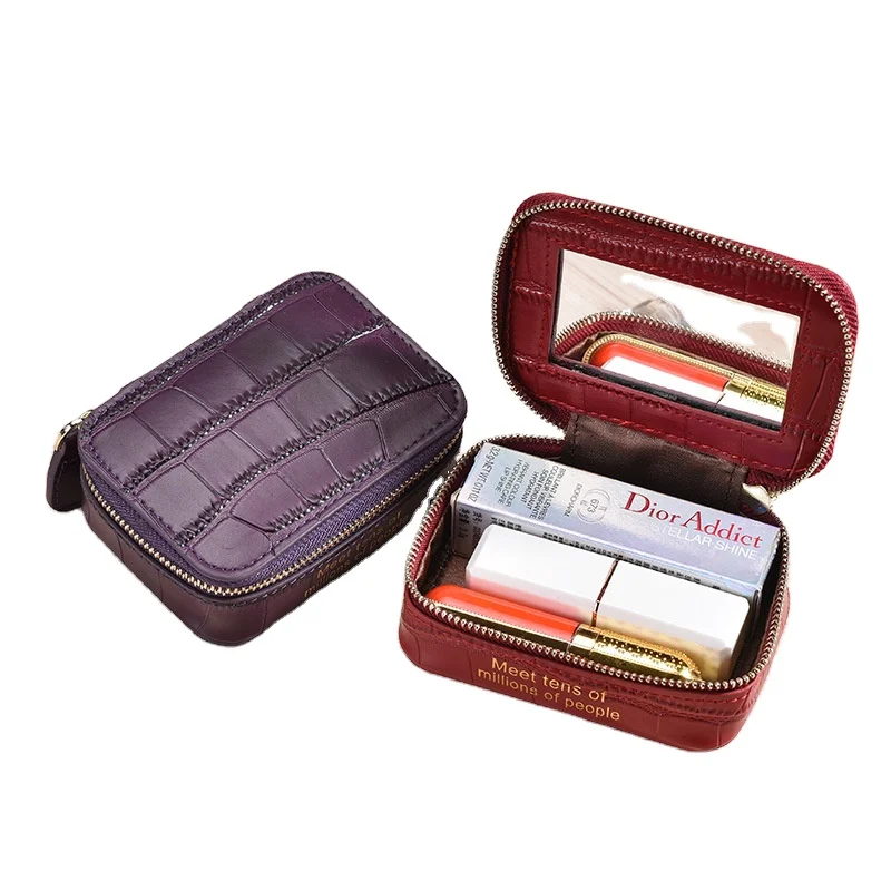 small makeup bolsa with mirror