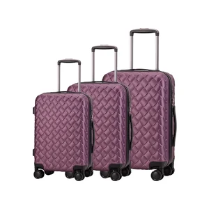 Factory Wholesale ABS Unisex Style Spinner Wheel Travel Luggage Bag Suitcase 3 Pieces Trolley Luggage Bag Sets