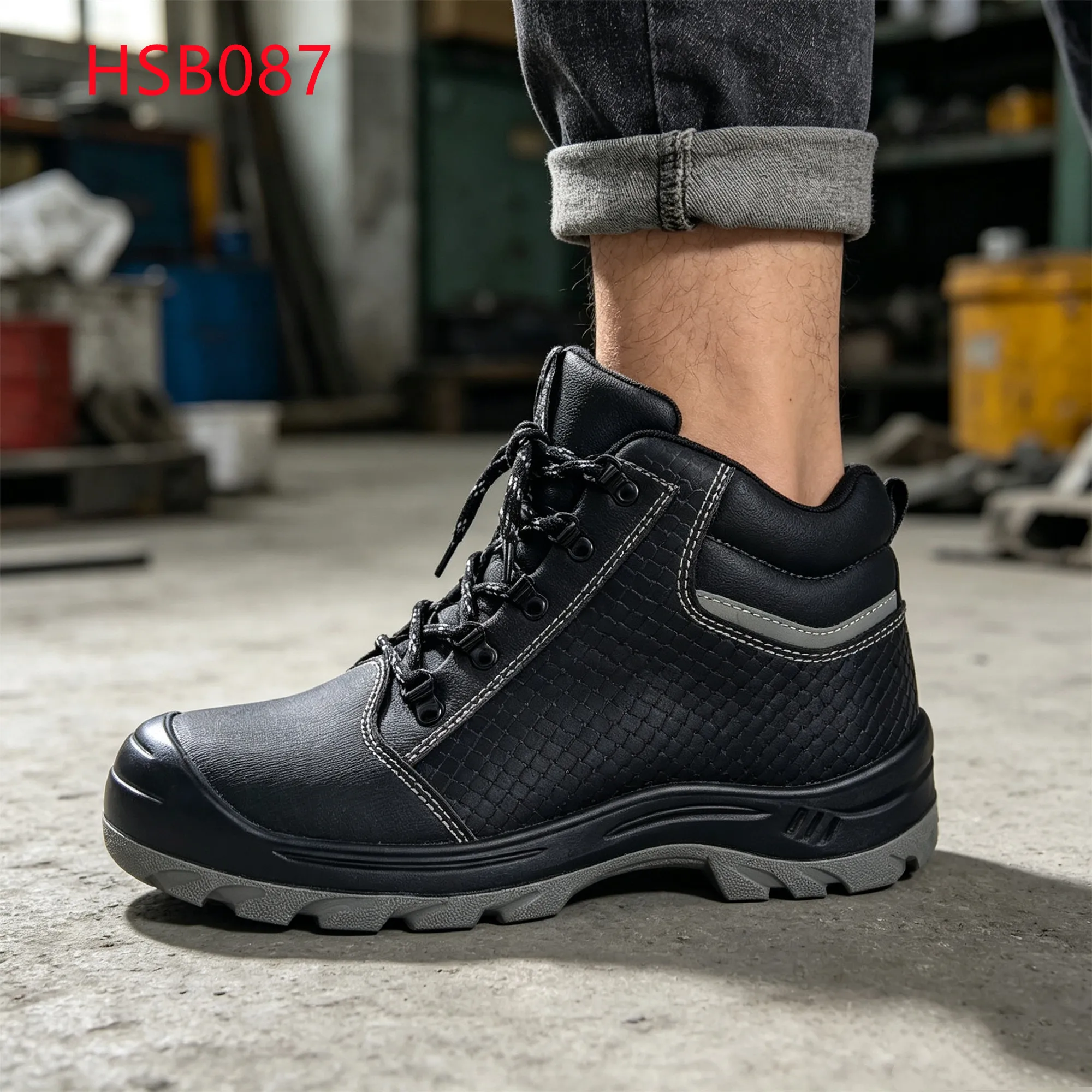 LXG,harsh Condition Natural Plaid Leather Upper Work Boots Mold Manufacturing Steel Toe&midsole Insert Safety Shoes HSB087