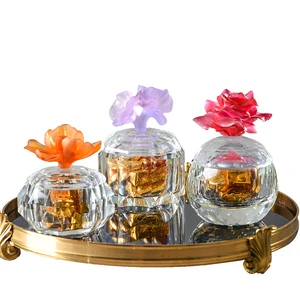Chocolate Glass Boukhor Sugar Storage Oud Jars Brand Fancy Ramadan Gift Set Crystal Box