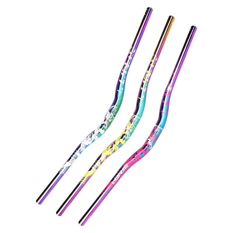 LUNJE Swallow Handle Emtb Colorful Rainbow Handlebar Lift Height 35mm Caliber 31.8 * 720/780mm Multicolor Bicycle Handlebar
