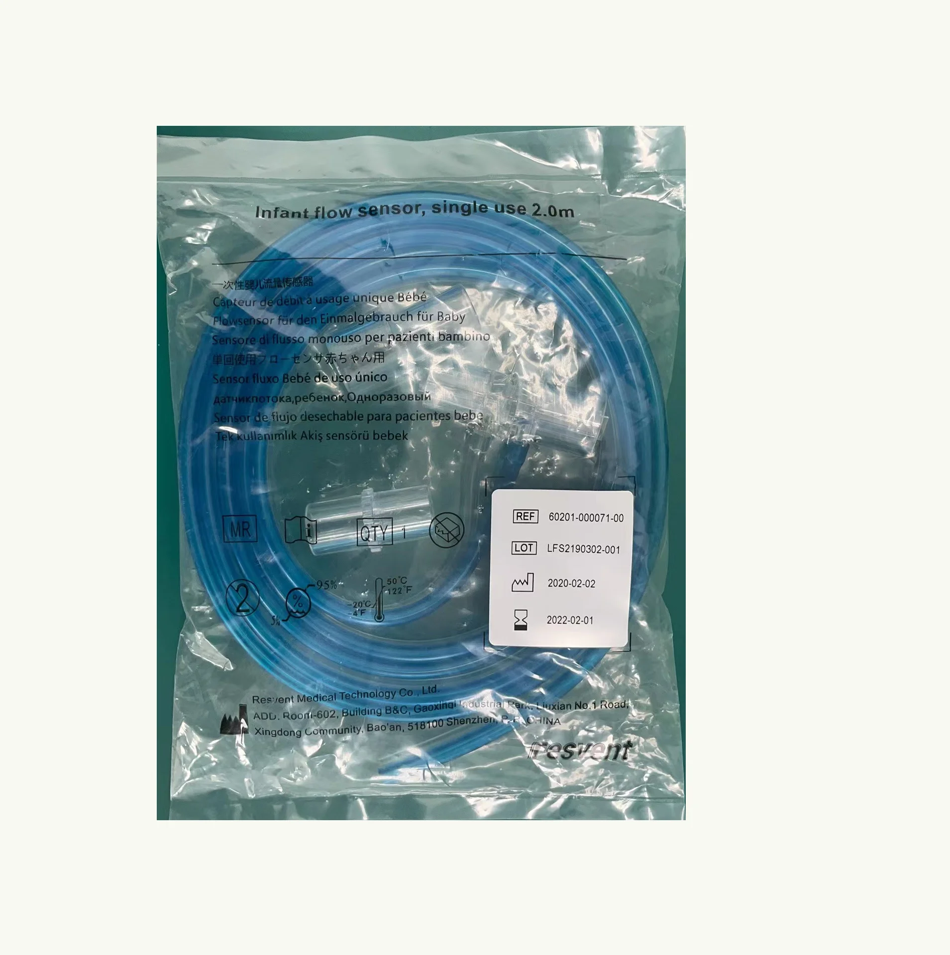 AXCENT Ventilator Flow Sensor 60201-000071-00 for Resvent RS200 RS300 Ventilation Infant Adult Pediatric