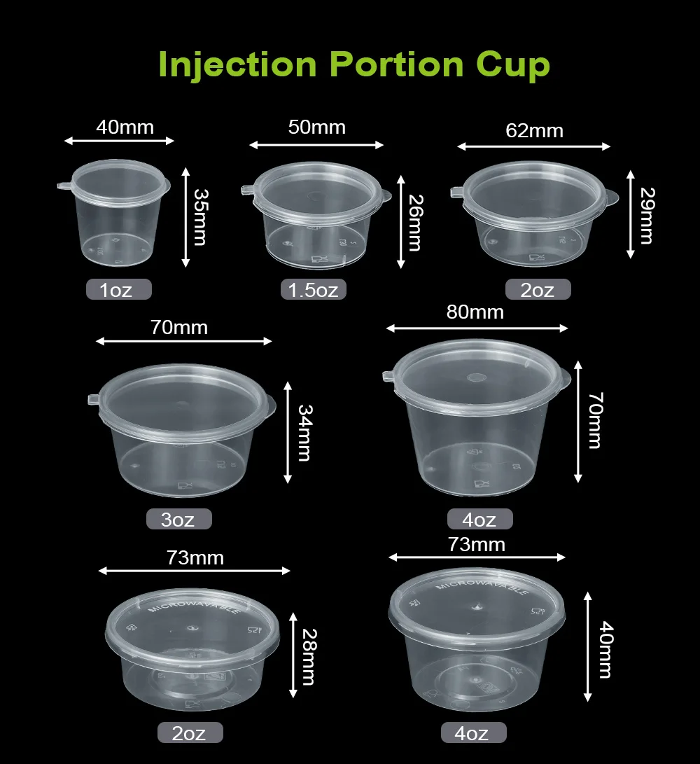 Yiqiang Sauce Cup Disposable 1oz Plastic Container Food Jars PP Small Size  Sample Plastic Containers