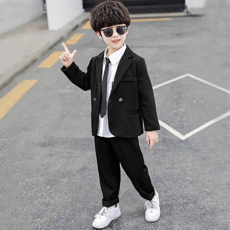 Top Grade Children Clothes Sets Formal Boy Suits Sky Blue Boys Coat Suit