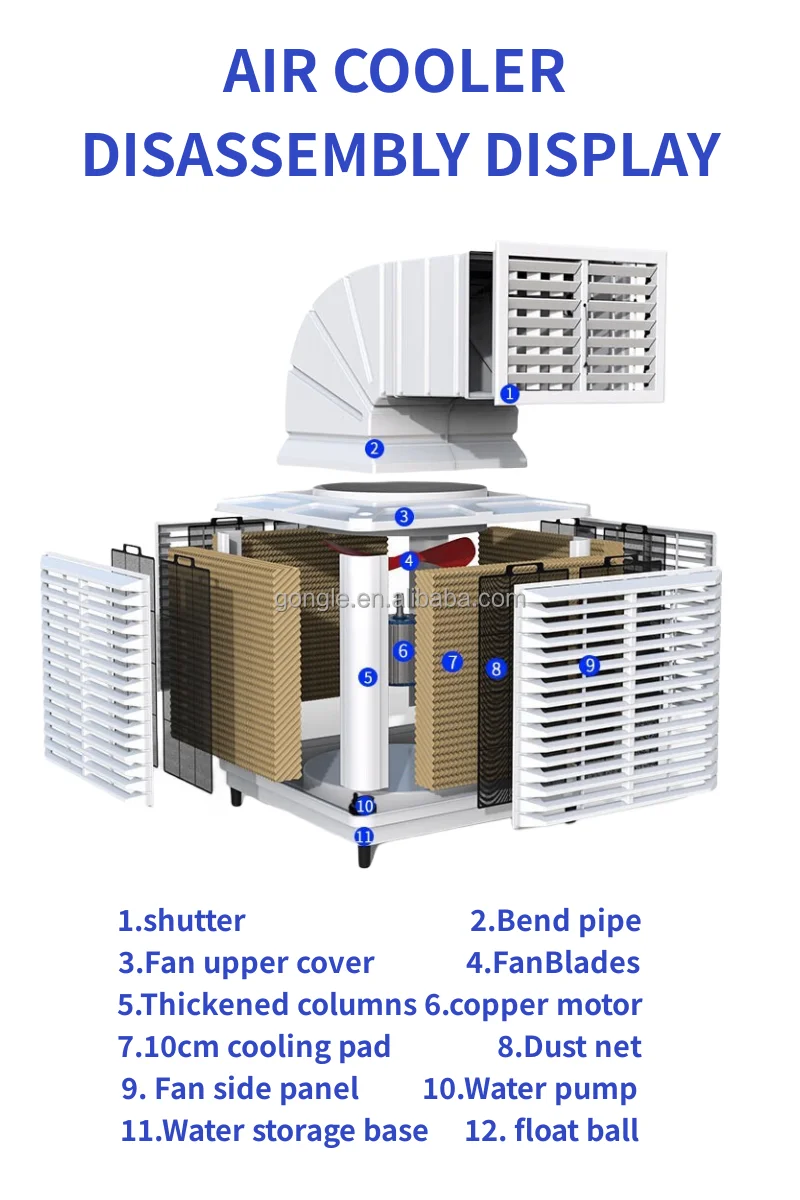 kw Industrial air Cooler Air Conditioner Workshop Breeding  Factory Greenhouse Cooling Systems