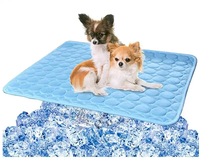 Self Cooling Pad for Small Medium Large Dogs/Cats Non-toxic & Washable Ice Silk Summer Cool Mat Kuoser Pet Cooling Mat Puppy Heat Relieve Ice Blanket Mat for Beds Cars Crates Kennels