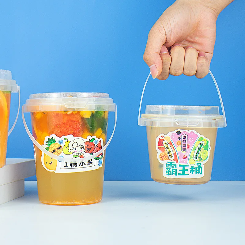 Big Size 500ML 1000ML 1500ML 2000ML Food Grade Package Bucket Good Leakproof Takeaway PP Bucket With Handle