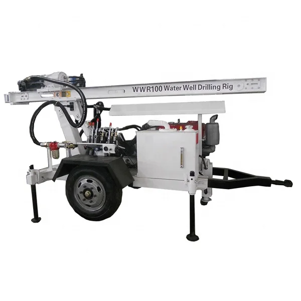 120 м/130 м/200 м/260 м установка для бурения водяных скважин с прицепом гидравлическая ножка двухколесная