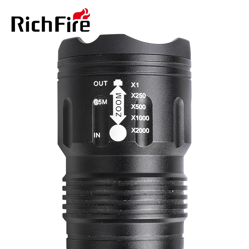 IP67 Waterproof Rechargeable LED Tactical Flashlight Aluminum Alloy Body
