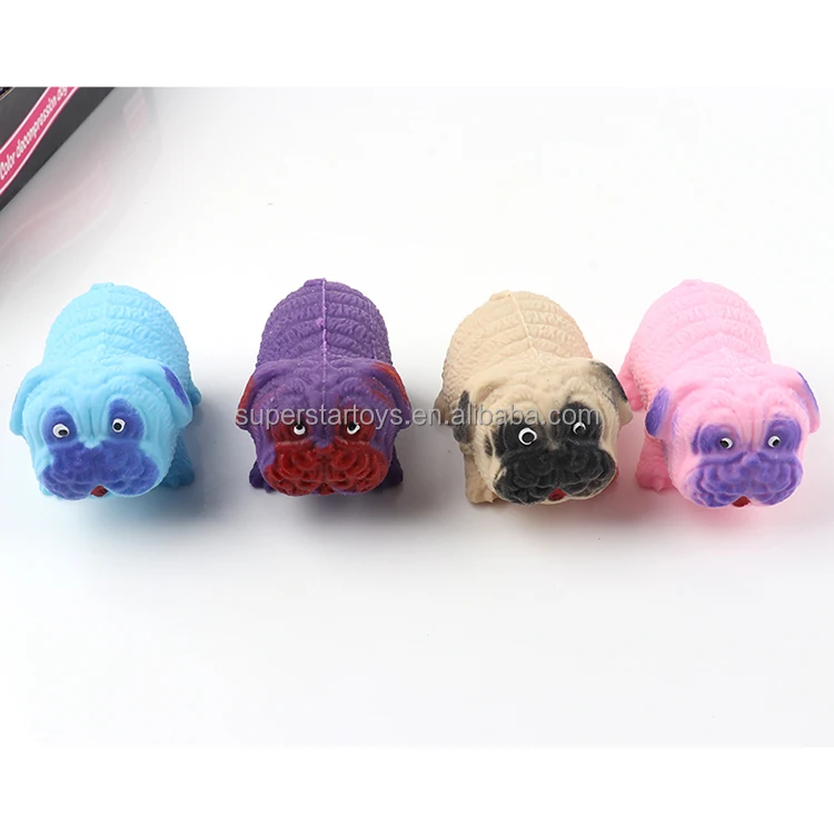 2 Stretchy Bulldog Dog Crushed Bead Sand Filled - Doggy Lover Sensory Fidget Toy Weighted