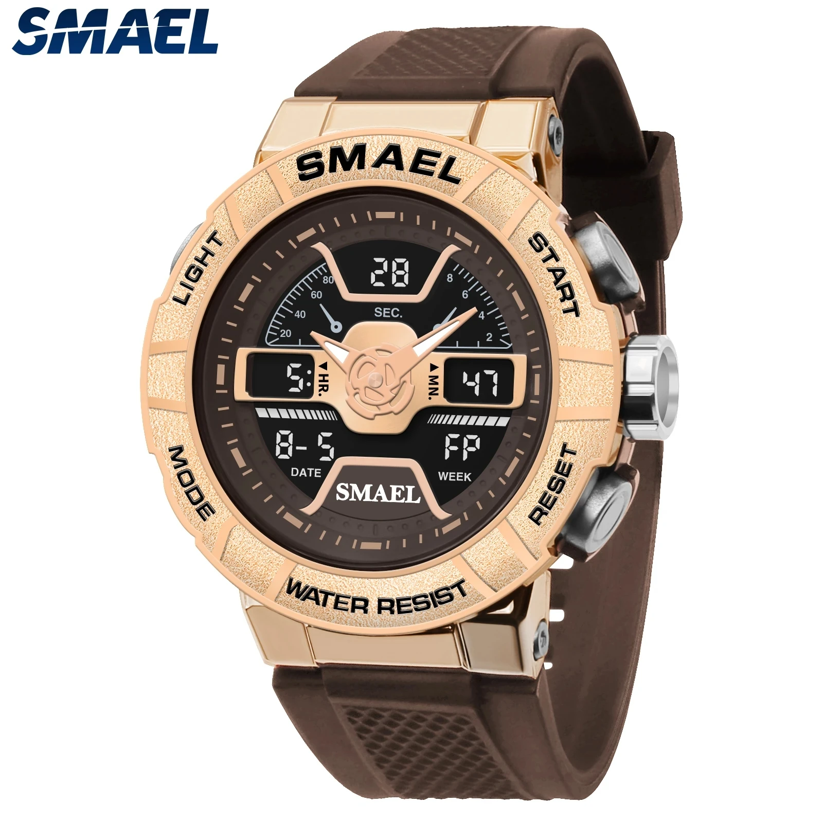 SMAEL 8067 New Style High Quality Men Digital Watch Stylish Silicone Strap Water Proof Luminous Sports Running Wrist Watch