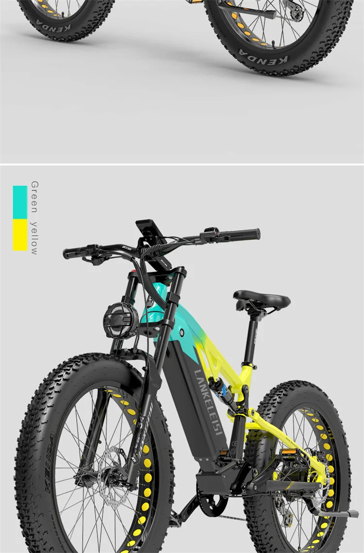 LANKELEISI RV800 26 inch fat tire electric mountain bike  48v 20ah lithium battery  750w Bafang motor electric bicycle