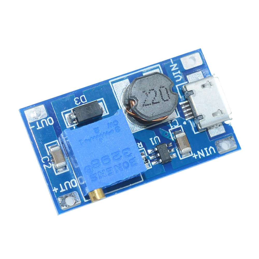 MT3608 DC-DC Макс выход 28В 2A повышающий конвертер усилитель модуль источника питания с Boost доска для