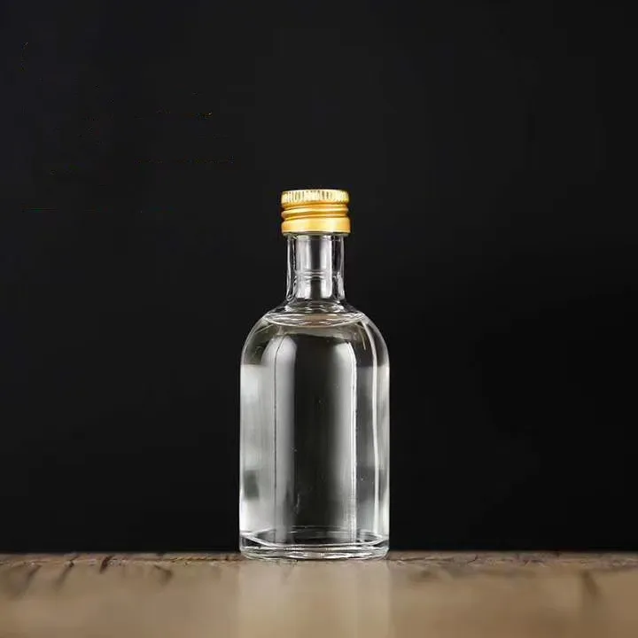 Custom Mini 5cl 50ml Gin Round Glass Bottle for Whisky Spirit