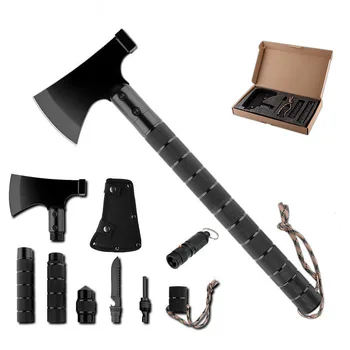 High Hardness Portable Outdoor Survival Axe Multi-Functional Hammer Hatchet Durable Aluminum Detachable Stainless Steel Cutting