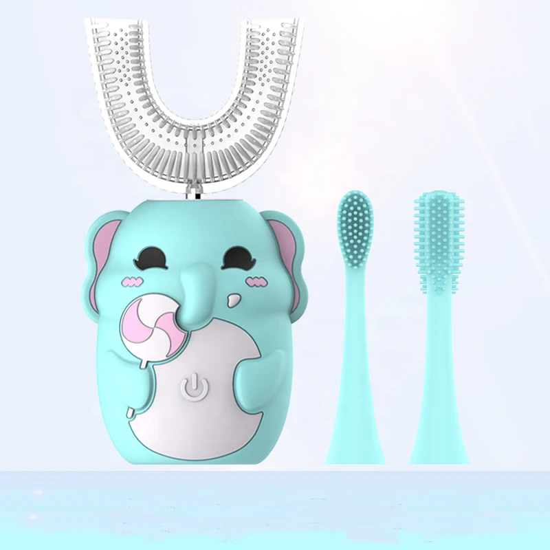 Cartoon Little Elephant Toothbrush Promotion U Shaped Electric Child Toothbrush for Children