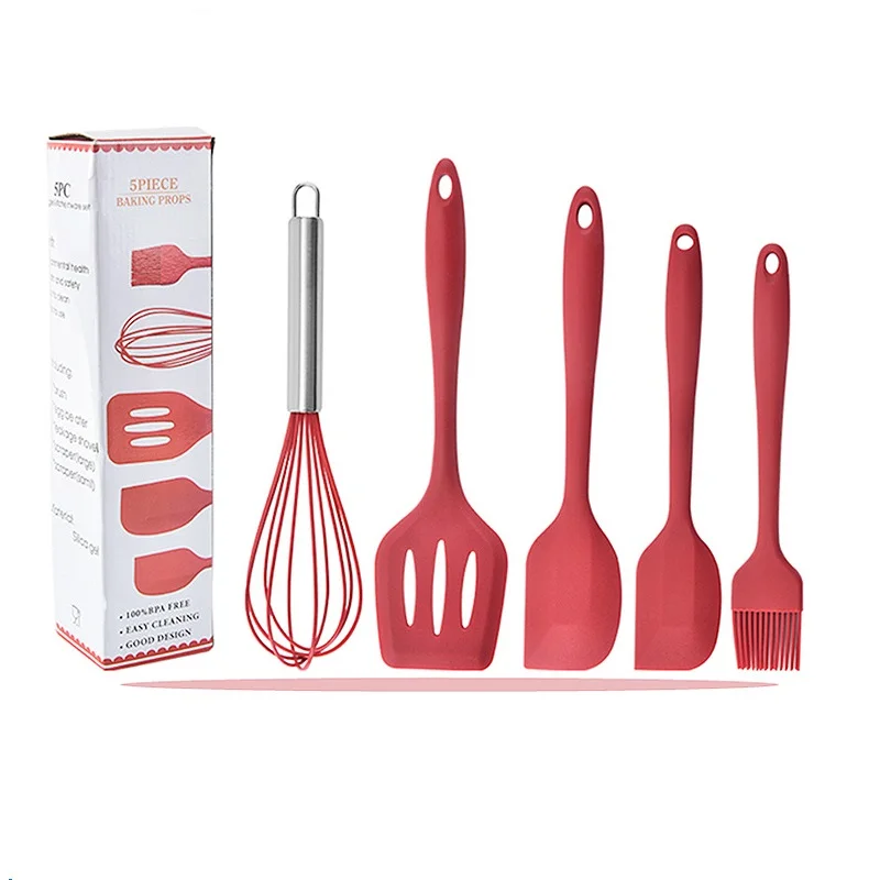 Buy Wholesale China 5 Pieces In 1 Set Cooking Tools Silicone Utensil  Includes Basting Brush, Scraper, Egg Beater, Large And Small Spatula Set & Kitchen  Spatula Sets at USD 2.15