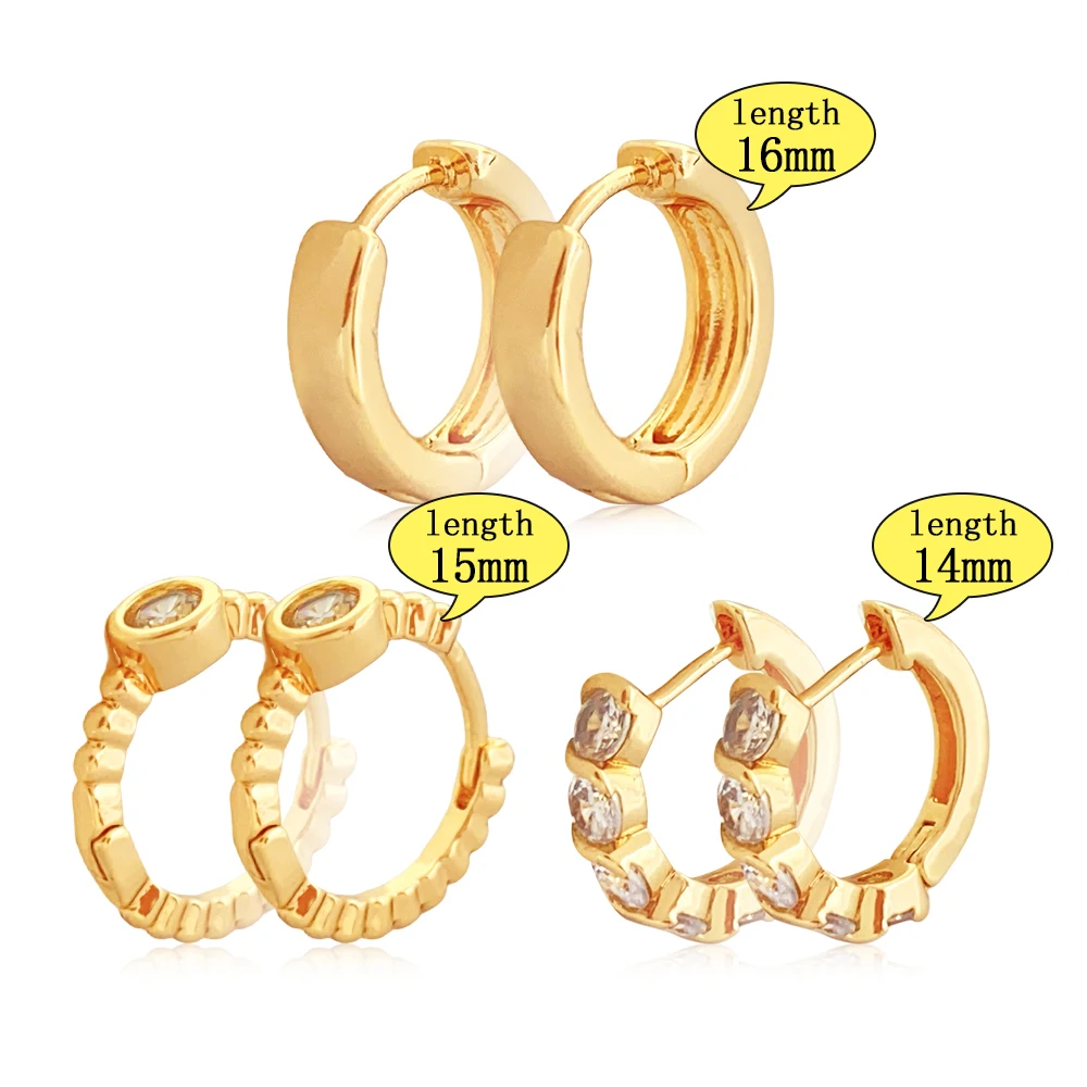 product women accessories jewelry rhinestone diamond gold plated customized alloy hoop clip on set earrings for women412-1