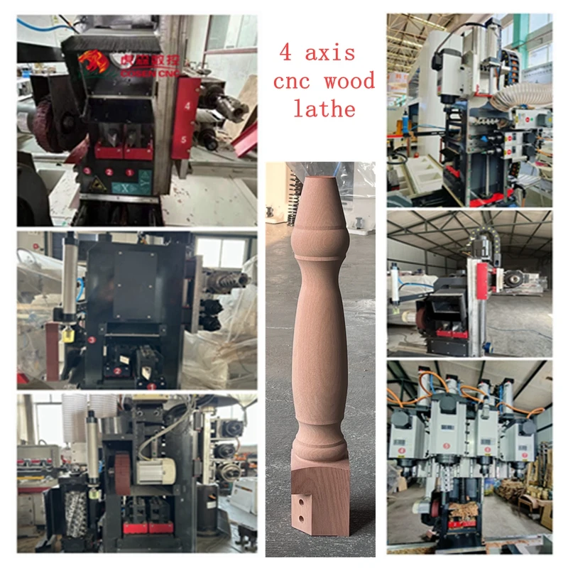 4axis Billiard Cue Log Chair Equipment Automatic Turning Milling Woodworking Machine Cnc Lathe for Wood Chair