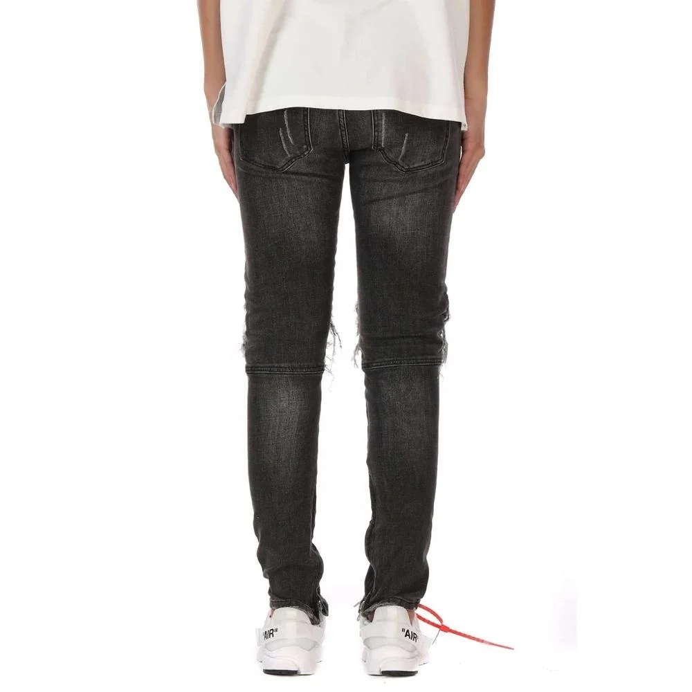 Новый стиль модные оптовая продажа обтягивающие мужские джинсовые брюки с нашивкой в виде царапин