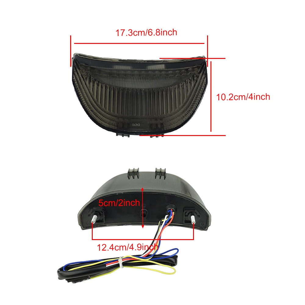 Integrated LED TailLight Turn Signals For Honda CBR600RR 2003-2006 CBR1000RR 2004-2007 Smoke Generic