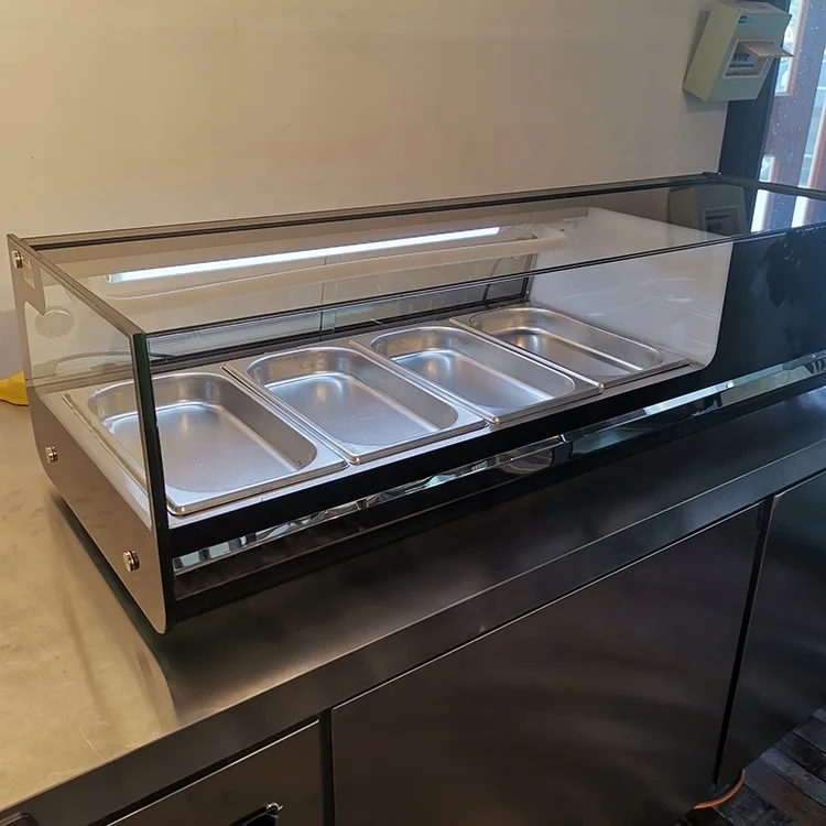 Freezer Glass Commercial Fridge Table Top Display Supermarket Sushi Case Benchtop Display Fridge