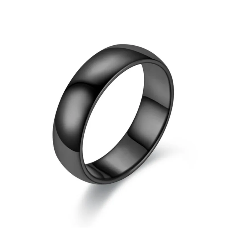 18K Gold Plated Titanium Steel Smooth Band Ring - Sizes 5-13, Men Or Women