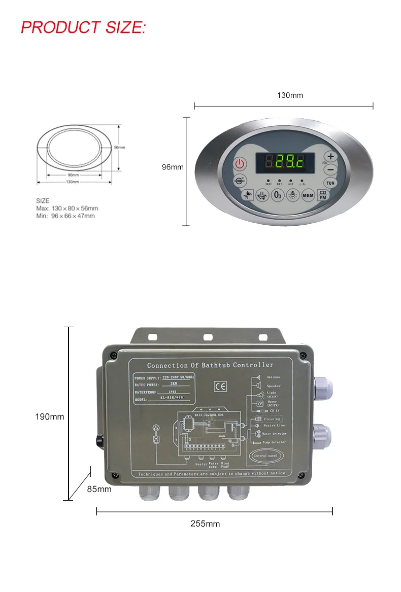 Foshan Sowo Factory Bathtub Control Kl818 Motherboard Constant