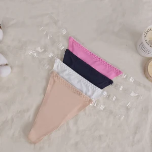 Sexy T Back Panties OEM Invisible G String No Show Underwear Panties C String with Removable Adjustable Transparent Straps