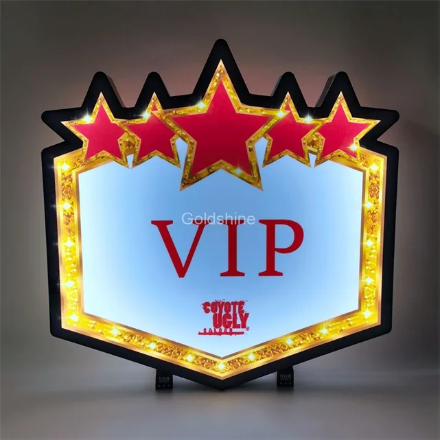 Custom Logo Star Led Message Board Handcrafted Vip Bottle Service Presenter for Nightclub Bar Lounge Party Events