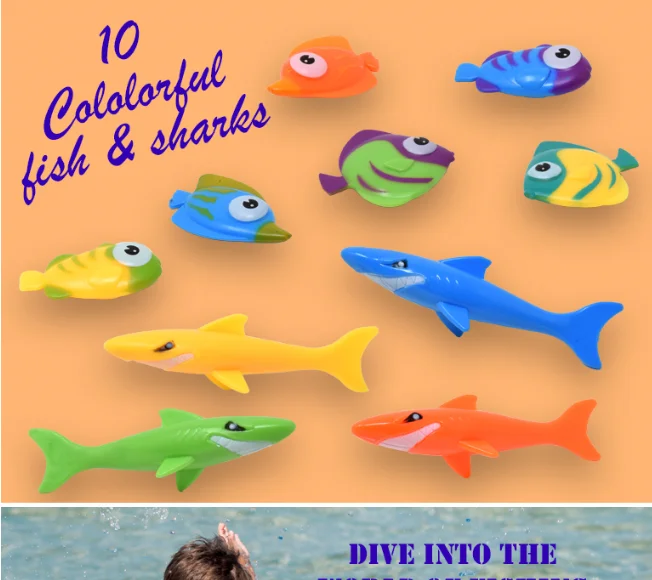 Jeu d'eau : 1 requin avec 4 poissons - L'aventure créative avec mes loulous
