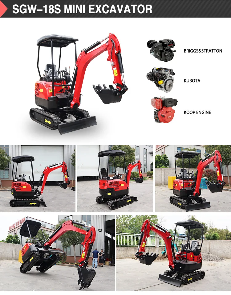 Kubota Best Mini Excavator 1.8 Ton Mini Pelle Sifir Kuyruk Brush Cutter