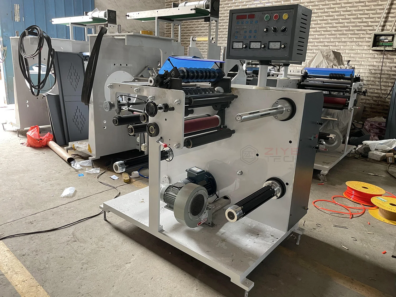 FPL450L High Speed PVC PET PE Bopp Film Label Masking Tape Roll to Roll Slitting Machine