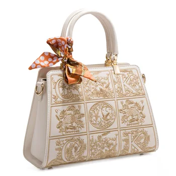 High-end and fashionable women's handbag classic design PU leather women's bag large capacity trendy hand bag