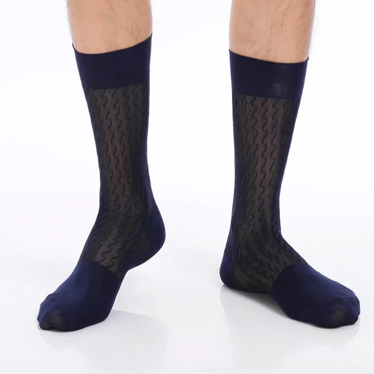 Men's Silky Rib Crew Dress Sock over the Calf - Formal