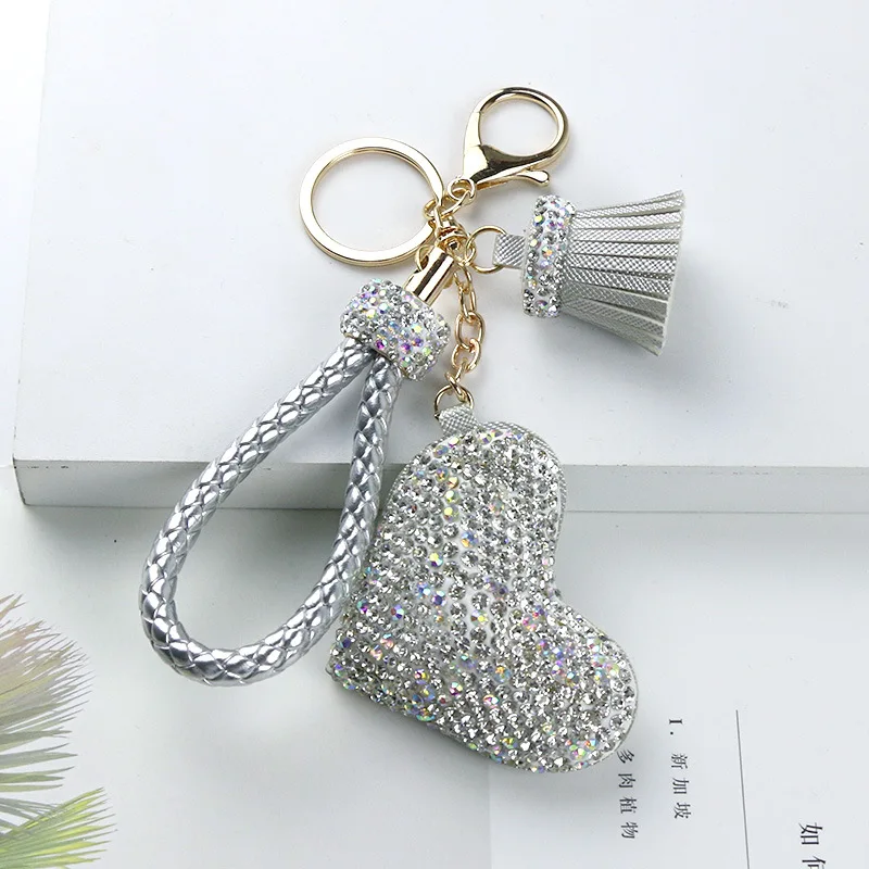 Bling Crystal Rhinestone Heart Keychain Wholesale Available
