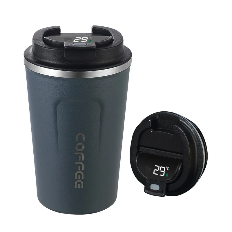 Custom 380ml Stainless Steel Insulated Coffee Tumbler with LED Temperature Display Smart Water Bottle Vacuum Termo for Camping