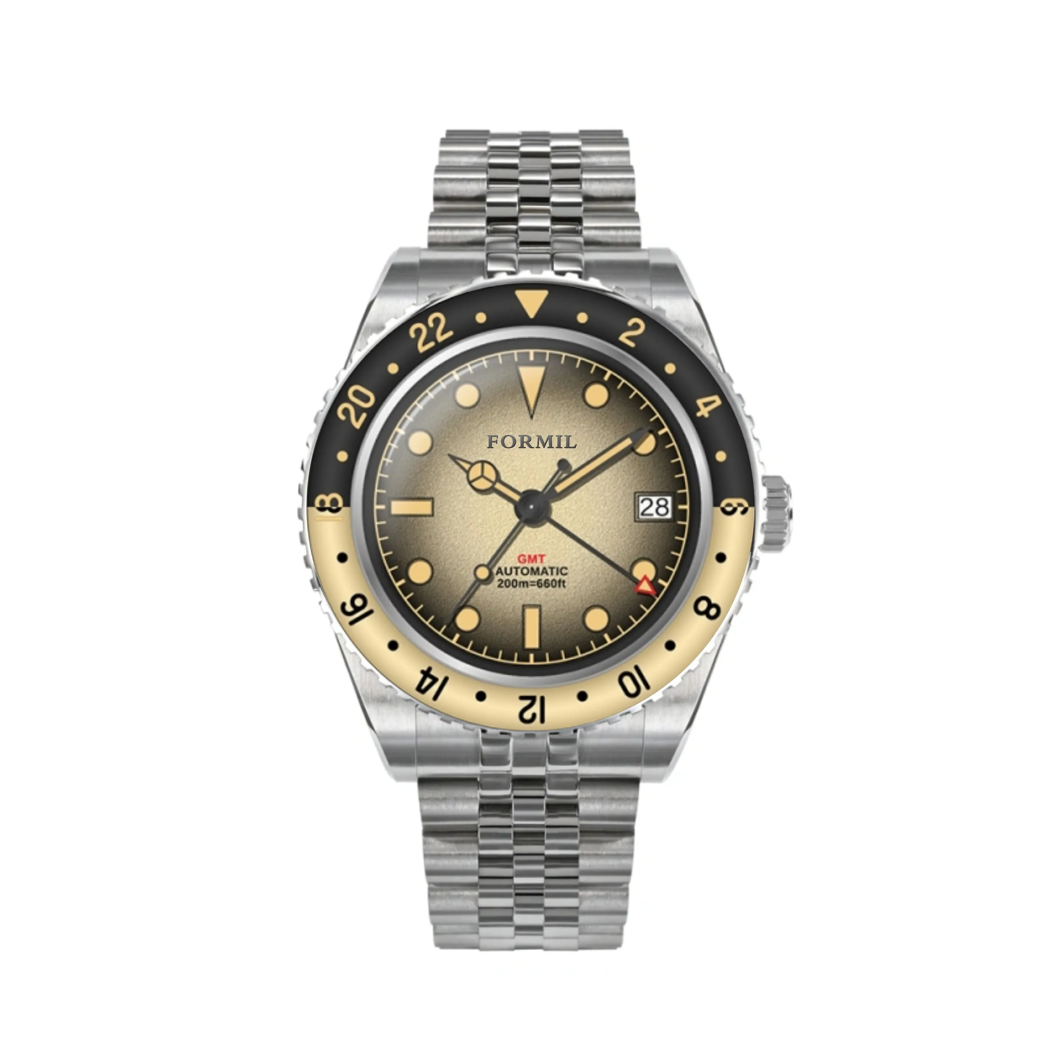 Luxury Automatic Diving Watch Rotating Ceramic Bezel NH34 GMT Movement ...
