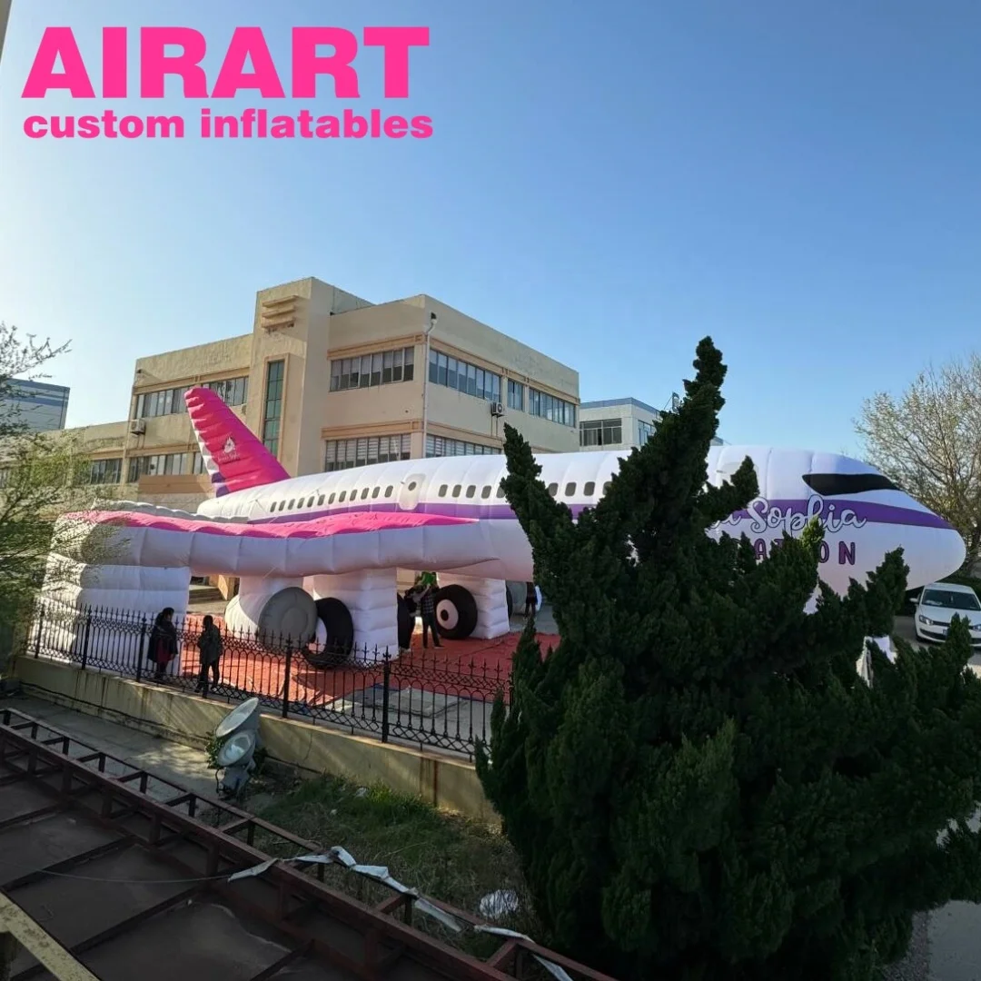Giant Inflatable Plane,Airart Inflatables Custom Inflatable White Plane,Support Customization Inflatable Plane Model