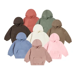 Export Quality Kids Clothing Boutique Infant Toddler Hooded Sweatshirt Ribbed Cotton Teenagers Pullover Kids Long Sleeve Hoodie