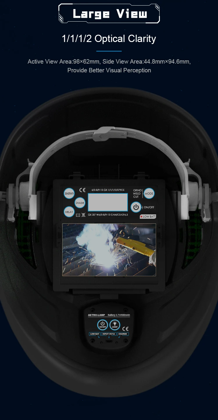 ANDELI Auto Darkening Welding Helmet - High Filter Efficiency