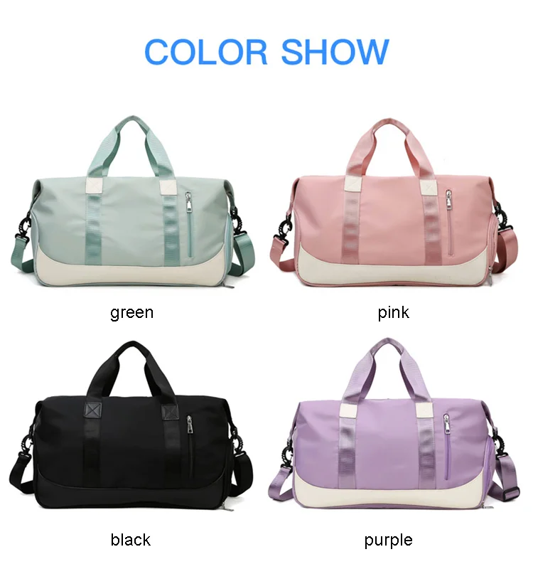Waterproof Outdoor Travelling Bag Designer Pink Duffel Shoe Compartment Travel Organizer