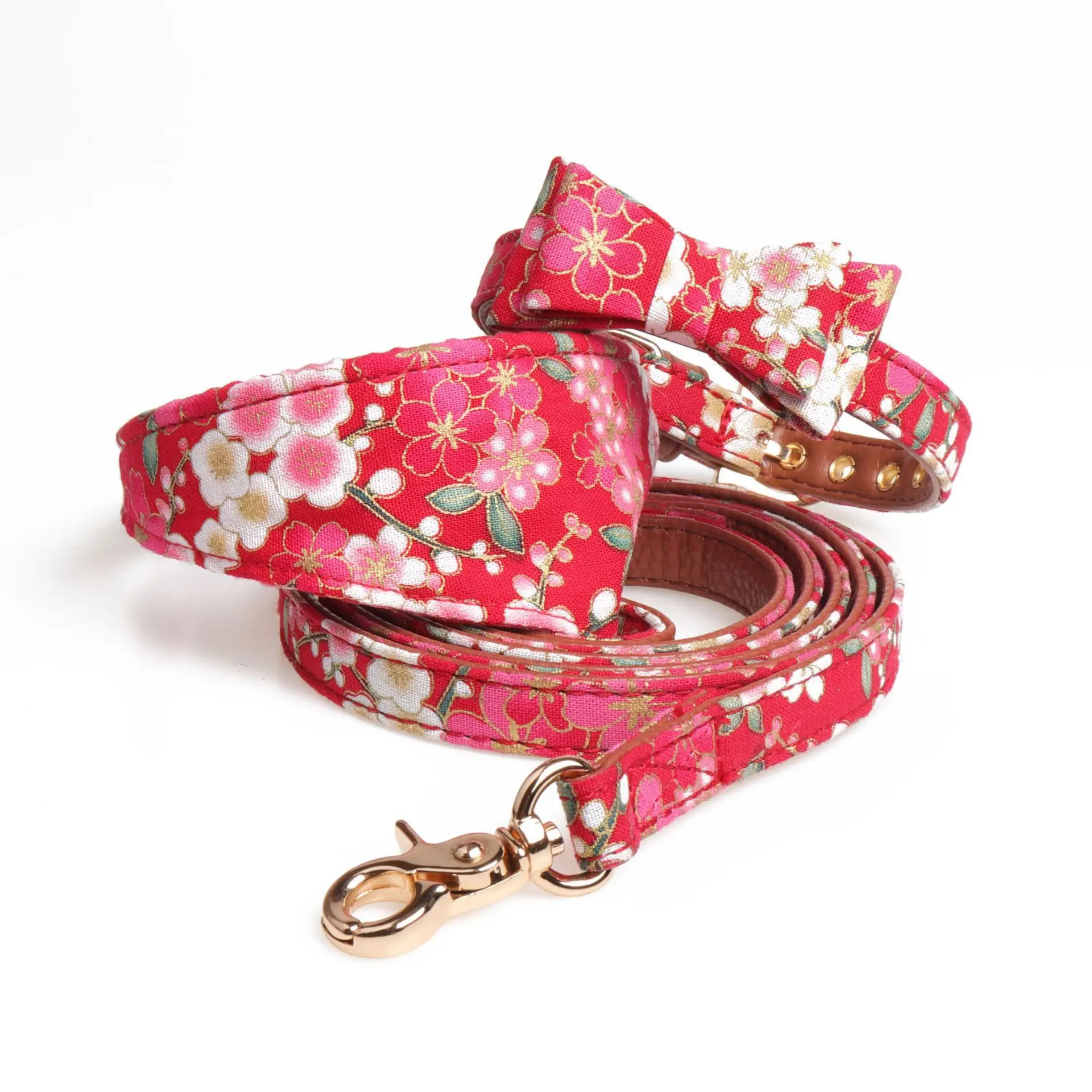 New Design Japanese Sakura Kimono Design Leather Pu Dog Triangle Bow Tie  With Pet Leash - Buy Leather Pu Dog Triangle Bow Tie With Pet  Leash,Japanese Sakura Kimono Design Bow Tie With