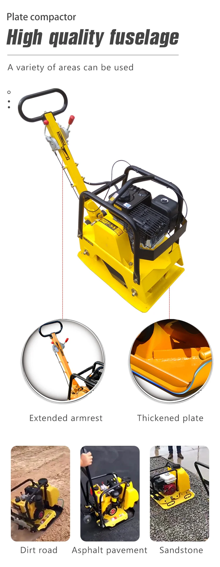 Mini Hand Plate Compactor Machine Vibrating Earth Compactor 160 kg 270 kg for sale details